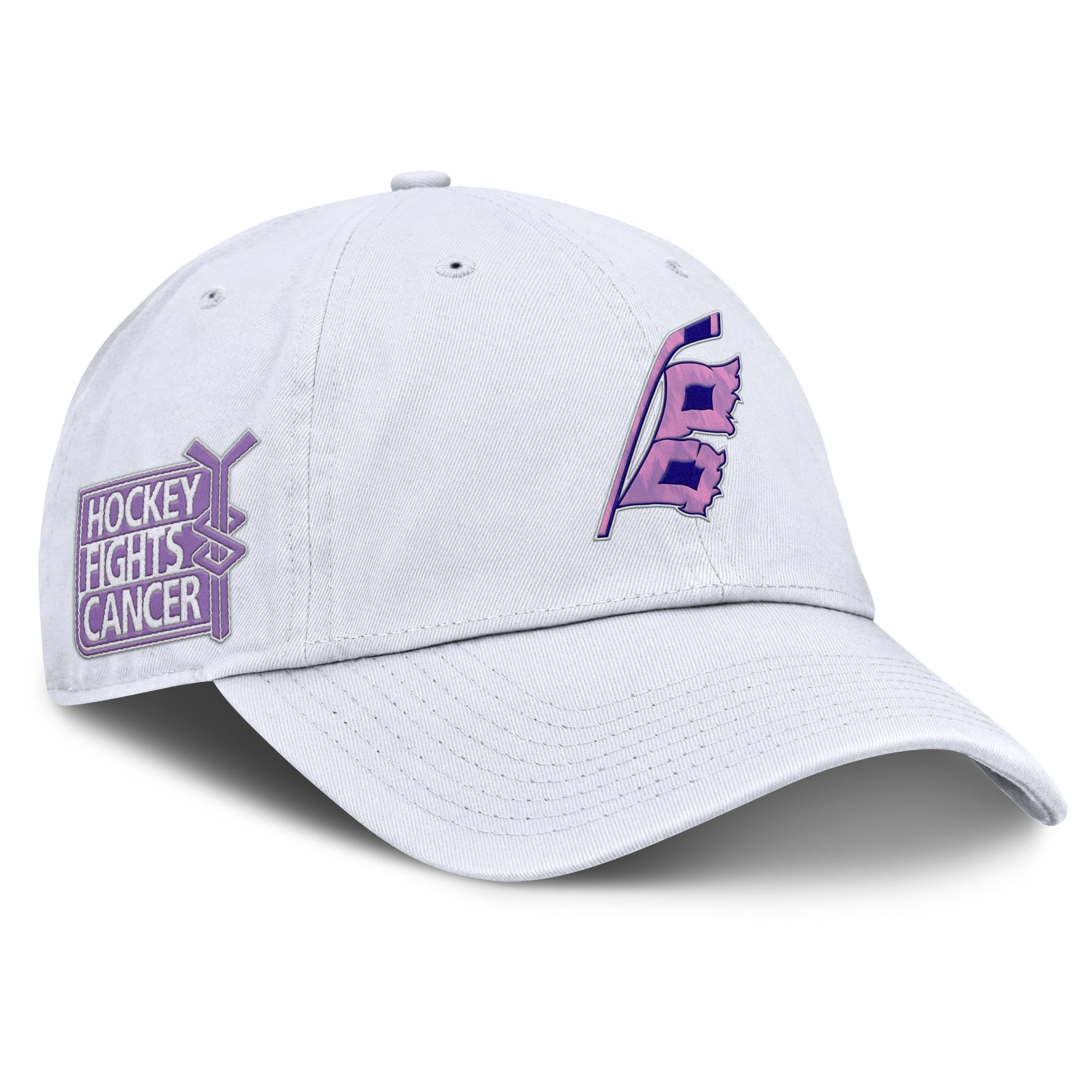 Casquette ajustable authentique Pro Hockey Fights Cancer des Hurricanes de la Caroline pour hommes Fanatics blanche